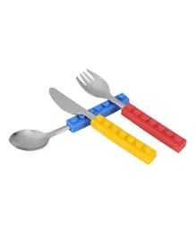 Brain Giggles Kids Building Blocks Cutlery Set Pack Of 3 - Multicolour