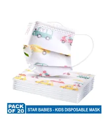 Star Babies Space Prints Kids Disposable Mask - Pack of 20