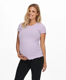 Only Maternity Round Neck Maternity Top - Lilac