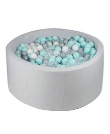 Ezzro Round Ball Pit With 400 Balls - Light Grey, Transparent, Baby Blue, White