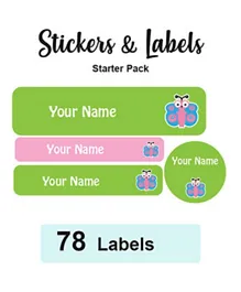 Ladybug Labels Personalised Starter Pack Name Labels Belle - Pack of 78