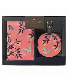 Sara Miller Coral Orchard Butterfly Travel Set