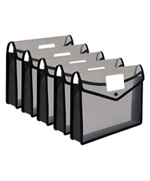 Essen Plastic File Folder Clear Transparent Bag - Pack of 5