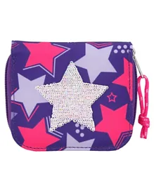 Top Model Purse with Star Made of Sequins - Purple