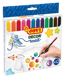 Jovi Jovidecor Textile Marker Box Of 12 - Assorted Colors