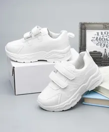 Babyqlo Velcro Closure School Sneakers - White