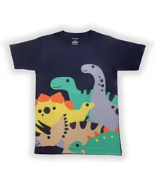 Babyqlo Dino Round Neck T-Shirt - Dark Blue