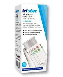 TRISTER Ketone & Glucose Test Strips - 50 Pieces