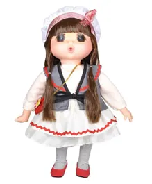 Lotus Gege Soft Bodied Akiba Brunette Girl Doll White - 38 cm
