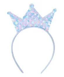 Babyqlo Shimmering Sequin Princess Crown Headband - Sky Blue