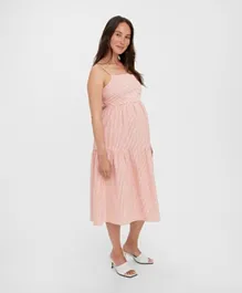 فيرو مودا للأمومة فستان حمل مخطط - وردي