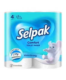 Selpak Comfort Toilet Paper 160 Sheets (Per Roll) x 2ply - Pack of 4 Rolls