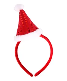 Brain Giggles Santa Hat Christmas Headband - Red