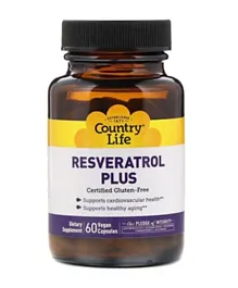 Country Life Resveratrol Plus Vegan Capsules - 60 Pieces