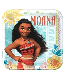 Party Centre Moana Square Paper Plates 9 Inches - 8 Pieces