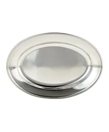 Raj Stainless Steel Oval Tray Silver - 35 cm