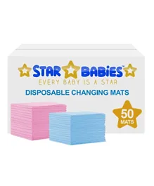 Star Babies Disposable Changing Mats Pack of 50 - Pink/Yellow