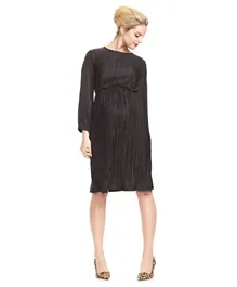 Mums & Bumps - Soon Maddie Pleat Maternity Dress - Black