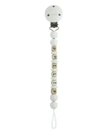 Littlemico Personalised Wooden Pacifier Holder - White