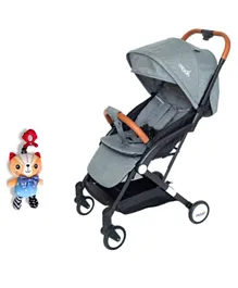 Moon Ritzi Combo Grey Cabin Stroller + Cat Pull String Musical Clip-On Toy