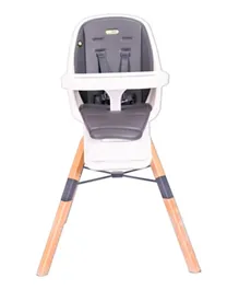 Mini Panda Eat and Learn 4-in-1 Convertible Wooden Baby High Chair - Grey