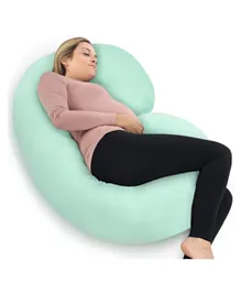 PharMeDoc Pregnancy Pillow with Jersey Cover C Shaped Full Body Pillow - Mint Green