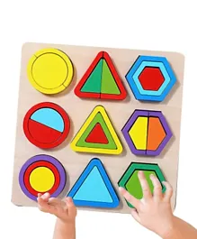 Factory Price Geometric Wooden Puzzle Blocks - 27pcs for Kids 3 Years+, Shape & Color Recognition
