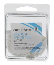 Cuccio Pro Acrylic Nails French White Tips Size 1 - 50 Pieces