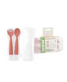 Haakaa Bendy Silicone Cutlery Set + Case - Rust