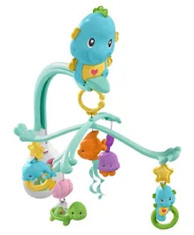 Fisher Price 3 in 1 Soothe And Play Seahorse Baby Cot Mobile With Music And Sounds - Blue