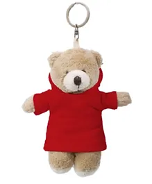 Caravaan Teddy Cream With Hoodie Red - 12 cm