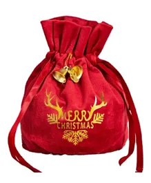 حقيبة هدايا من القماش هايلاند ميري كريسماس - أحمر