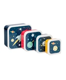 A Little Lovely Company Lunch and Snack Box Set Space - Pack of 4