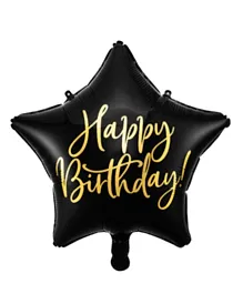 PartyDeco Happy Birthday Foil Balloon - Black
