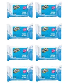 Shopkins Premium Wet Wipes Blue Pack of 8 - 80 Wipes
