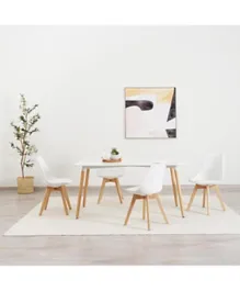 PAN Home Zektex 6-Seater Dining Set White & Natural - 7 Pieces