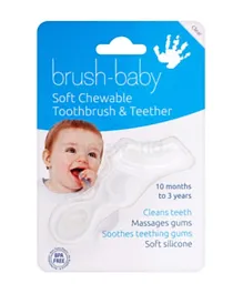 Brush Baby Soft Chewable Toothbrush and Teether - Clear