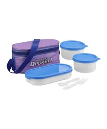 Milton Plastic Double Decker Lunch Box With Lunch Bag - Purple