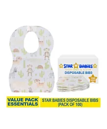 Star Babies Disposable Bibs - 100 Pieces