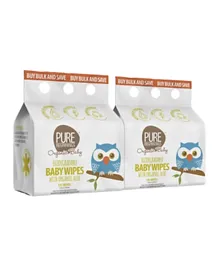 Pure Beginnings Biodegradable Organic Baby Wipes With Organic Aloe 192 Pieces Per Pack - Pack Of 2