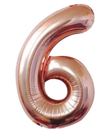 Highlands Rose Gold Number 6 Foil Balloon for Birthday Anniversary Decoration - 18 Inches