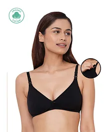 Inner Sense Organic Antimicrobial Soft Nursing Bra - Black