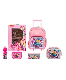 Nickelodeon JoJo Siwa Trolley Backpack + Pencil Pouch + Lunch Bag + Lunch Box + Water Bottle