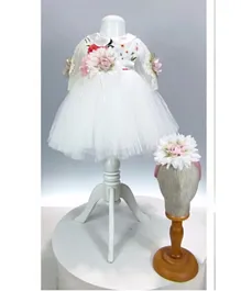 Liba Fashion Mila Gorgeous Floral Party Dress With Headband - White