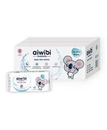 Aiwibi 99.91% Pure Water Premium Baby Wet Wipes Pack of 12 - 60 Sheets Each