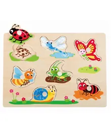Lelin Wooden Insect Peg Puzzle - 8 Pieces