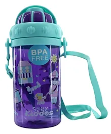 Smily Kiddos Holiday Strap Sipper Water Bottle Purple - 430mL