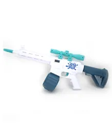 مسدس ماء كهربائي جديد M416 ليثيوم أبيض وأزرق M202 - عبوة من قطعتين