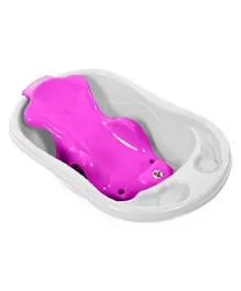 Sunbaby Anti Slip Bathtub with Bath Toddler Seat Sling Combo Pack - White and Pink