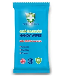 Greenshiield Anti-Bacterial Wipes - 15 Pieces